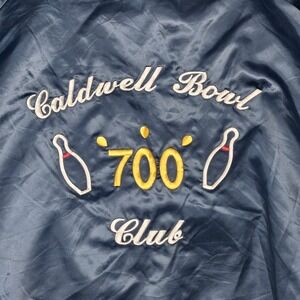 Vtg Cardinal satin bomber jacket Bowl 700 Club Nampa, ID 2XL  The Big Lebowski